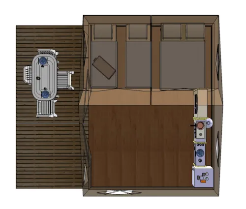 Huuraccommodatie(s) - Tent Lodge Family - 2 Slaapkamers - image n°7 - Camping Acacias