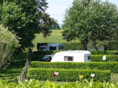 Caravan or motorhome site with electricity