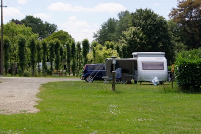 Caravan or motorhome site with electricity
