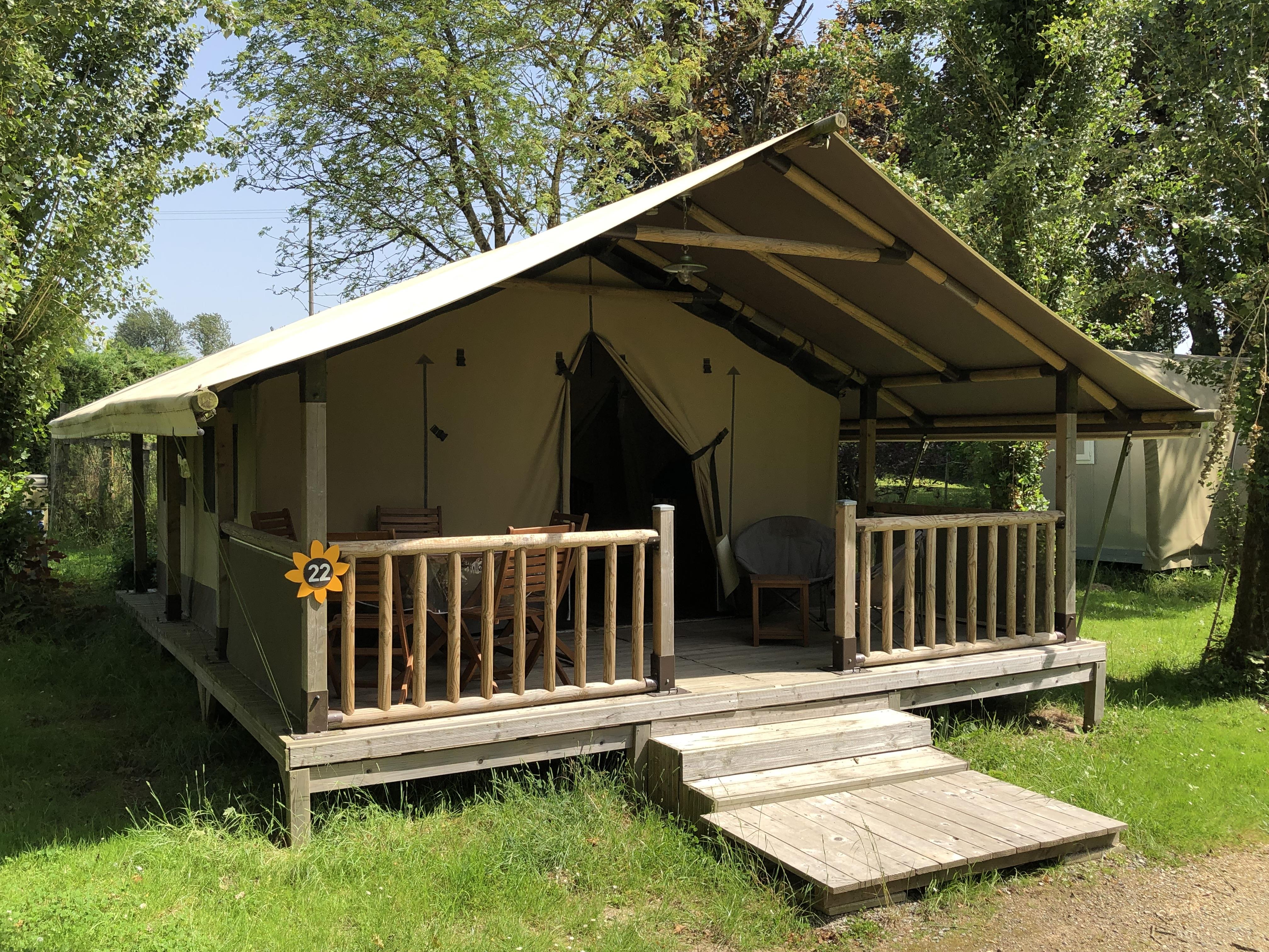Location - Tente Glamping Kenya 30M² - 2 Chambres - Sans Sanitaires - Camping Les Tournesols