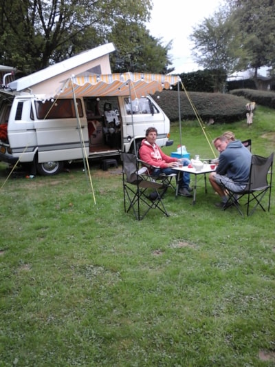 Caravan or motorhome site with electricity