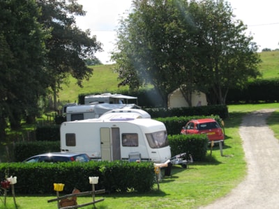 Caravan or motorhome site with electricity