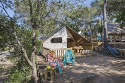 Accommodation - Family Chalet With Canvas Lodge - Camping LA PRESQU'ILE DE GIENS
