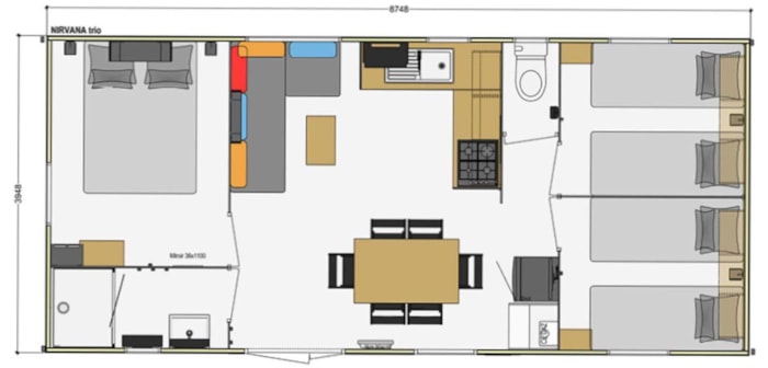 Mobil-Home Nirvana 33M² - 3 Chambres - Terrasse Semi-Couverte 15M² - Tv