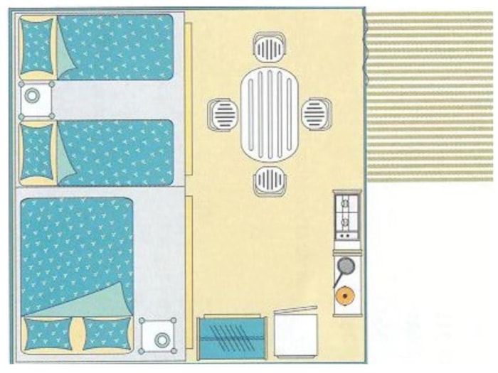 Bungalow Toilé Meublé 16M² Sur Terrasse 10M² - 2 Chambres