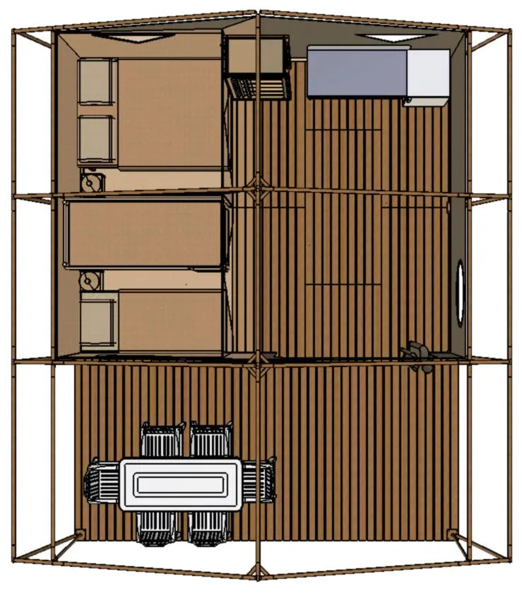 Lodge Canada 20M² - 2 Chambres - Terrasse Couverte 13M²