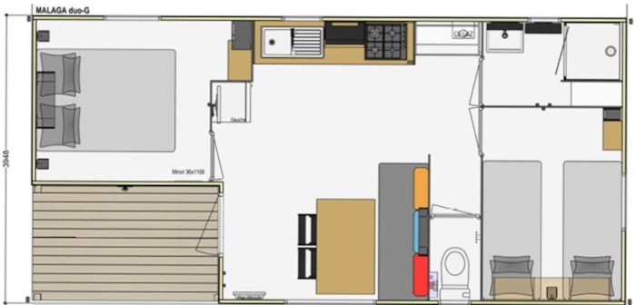 Mobil-Home Malaga 27M² - 2 Chambres - Terrasse Couverte 8M² - Tv