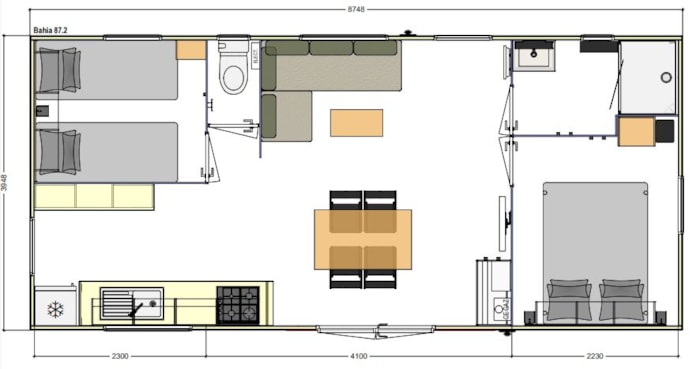 Mobil-Home Bahia 33M² - 2 Chambres - Terrasse Semi-Couverte 15M² - Tv - Lave Vaisselle