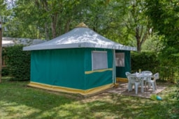 Location - Bungalow Toilé Meublé 16M² - 2 Chambres - Camping du Lac de Groléjac en Dordogne