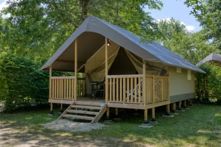 Accommodation - Lodge Wood 23M² - 2 Bedrooms - Sheltered Terrace 12M² - Camping du Lac de Groléjac en Dordogne