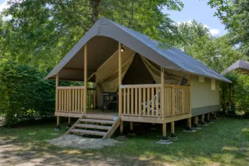Accommodation - Lodge Wood 23M² - 2 Bedrooms - Sheltered Terrace 12M² - Camping du Lac de Groléjac en Dordogne