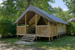 Alloggio - Lodge Wood 23M² - 2 Bedrooms - Sheltered Terrace 12M² - Camping du Lac de Groléjac en Dordogne