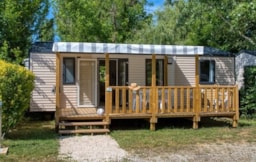 Location - Mobil-Home Toscane 33M² - 3 Chambres - Terrasse Semi-Couverte 15M² - Tv - Lave Vaisselle - Camping du Lac de Groléjac en Dordogne