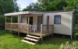 Mietunterkunft - Mobilheim Nirvana 33M² - 3 Zimmer - Halbüberdachte Terrasse 15M² - Tv - Camping du Lac de Groléjac en Dordogne