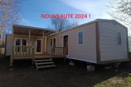 Mietunterkunft - Mobilheim Tribu 2X26m² - 4 Zimmer - Halbüberdachte Terrasse 22M² - Tv - Geschirrspülmaschine - Camping du Lac de Groléjac en Dordogne