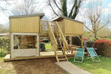 Accommodation - Camp'etoile Cabin 20M² - 2 Bedrooms - Camping du Lac de Groléjac en Dordogne