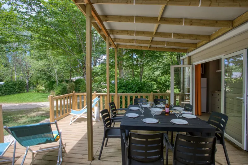 Mobil-Home Tribu 2X26m² - 4 Chambres - Terrasse Semi-Couverte 22M² - Tv - Lave Vaisselle