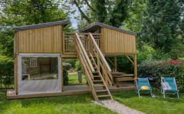 Location - Cabane Camp'étoile 20M² - 2 Chambres - Camping du Lac de Groléjac en Dordogne