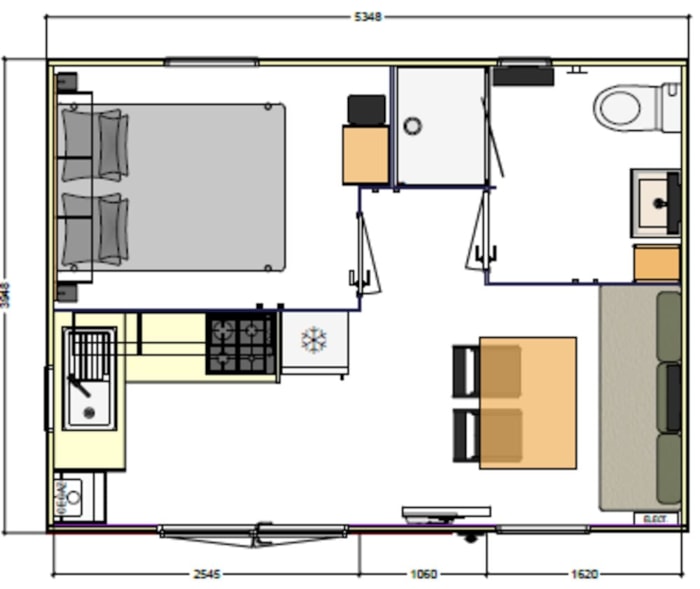 Mobil-Home Bahia Compact 20M² - 1 Chambre - Terrasse Couverte 11M² - Tv