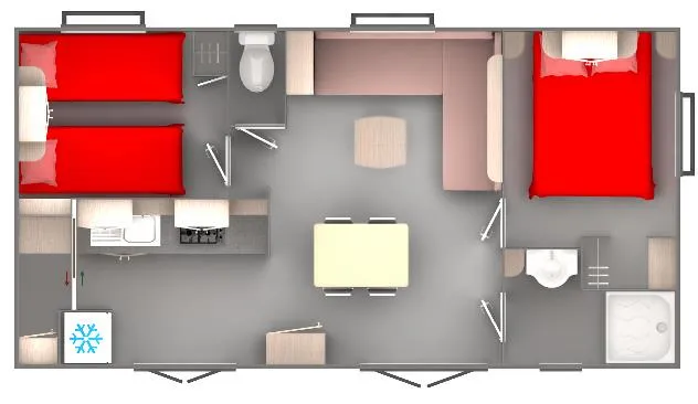 Mobil-Home Standard Cocoon 28M² - 2 Chambres + Terrasse Avec Parasol -