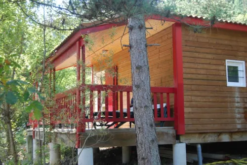 Location - Chalet Pour Personnes À Mobilité Réduite "L'o Douce" 34M² - 1 Chambre + Terrasse Couverte - - image n°2 - Flower Camping la Pinède