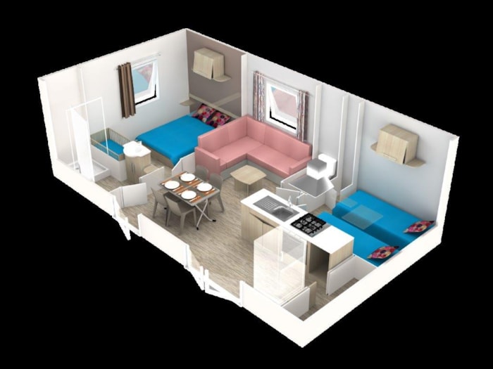 Mobil-Home Premium Riviera 28M² - 2 Chambres + Terrasse + Bord De Rivière + Clim