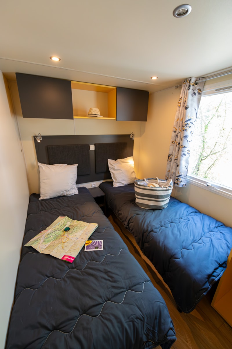 Mobilheim Confort Relax 33m² - 3 Schlafzimmers + überdachte Terrasse