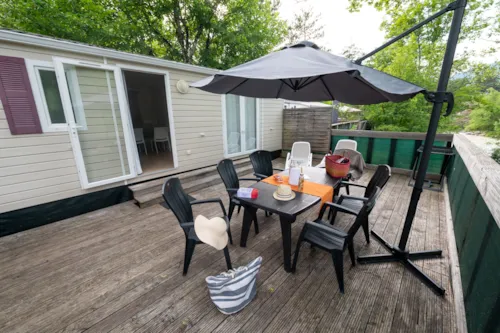 Accommodation - Mobile-Home Premium Riviera 28M² - Near River - 2 Bedrooms + Covered Terrace - - image n°4 - Flower Camping la Pinède