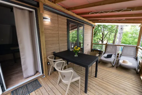 Location - Mobil-Home Premium Trendy 28M² Proximité Rivière- 2 Chambres + Terrasse Couverte - - image n°2 - Flower Camping la Pinède