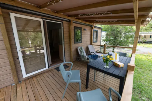 Accommodation - Mobile Home Premium Tribu Trendy - 5 Bedrooms + Connected Covered Terraces + A/C + Tv - - image n°2 - Flower Camping la Pinède