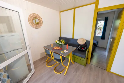 Location - Chalet Confort Authentik 34M² - 2 Chambres + Terrasse Couverte - - image n°5 - Flower Camping la Pinède