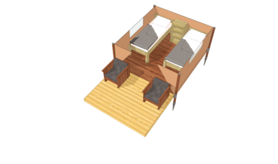 Bivouac Lodge  (without sanitary facilities, without kitchen) (1 bedroom - 1/2 person)