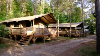 Mietunterkunft - Lodge Insolite Pinède 34 M² - 2 Zimmer + Überdachte Terrasse + Plancha - - Flower Camping la Pinède