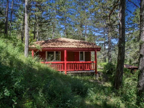 Location - Chalet Confort Authentik 34M² - 2 Chambres + Terrasse Couverte - - image n°2 - Flower Camping la Pinède