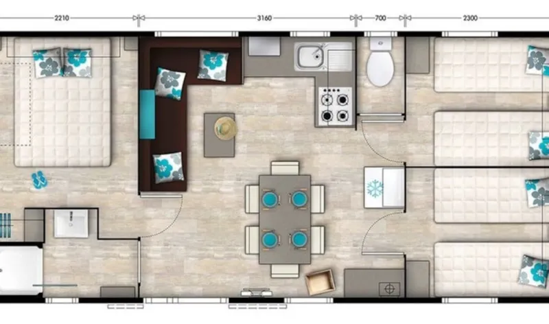 Mobil-Home Comfort  - 28 M² - 3 Chambres - Tv - Clim - Terrasse Surélevée