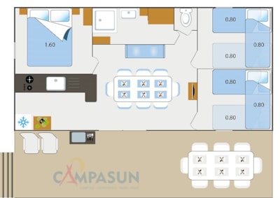 Chalet Premium - 38m² - 3 bedrooms (2 beds -12 years) — 6