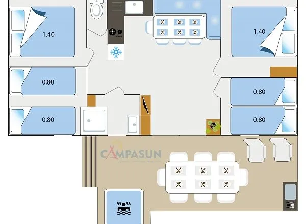 Mobil Home Prestige Avec Spa - 36M² - 4 Chambres