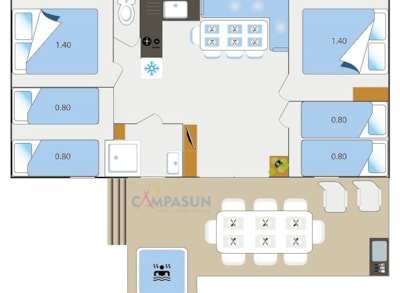 Mobile-Home Prestige with Spa - 36m² - 4 bedrooms — 7