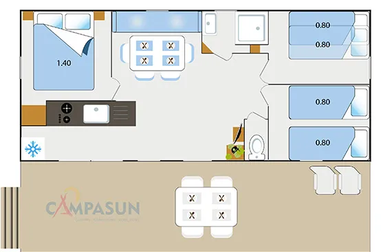 Mobil Home Provence - 32M² - 3 Chambres