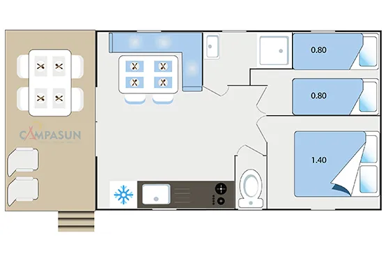 Mobil Home Méditerranée - 24M² - 2 Chambres