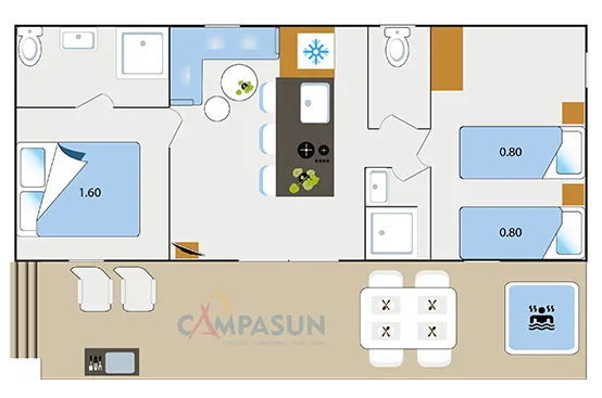 Key West Avec Spa - 38M² - 2 Chambres