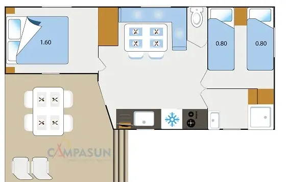 Mobil Home Castellet  - 28 M² - 2 Chambres + Plancha