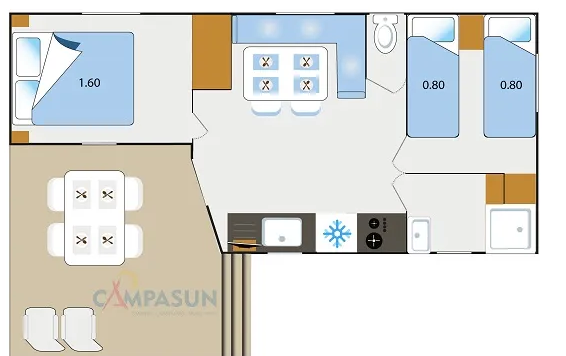 Mobil Home Castellet  - 28 M² - 2 Chambres + Plancha