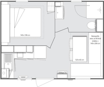 Mobile-home 52.5 ft² / terrace 24 ft² / 1 Bedroom — 6