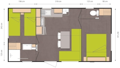 Mobile home 87 ft² / terrace 10 ft² — 9