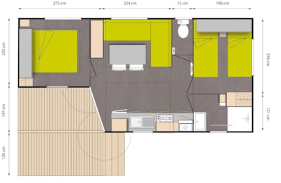 Mobile home 87 ft² /  terrace — 5