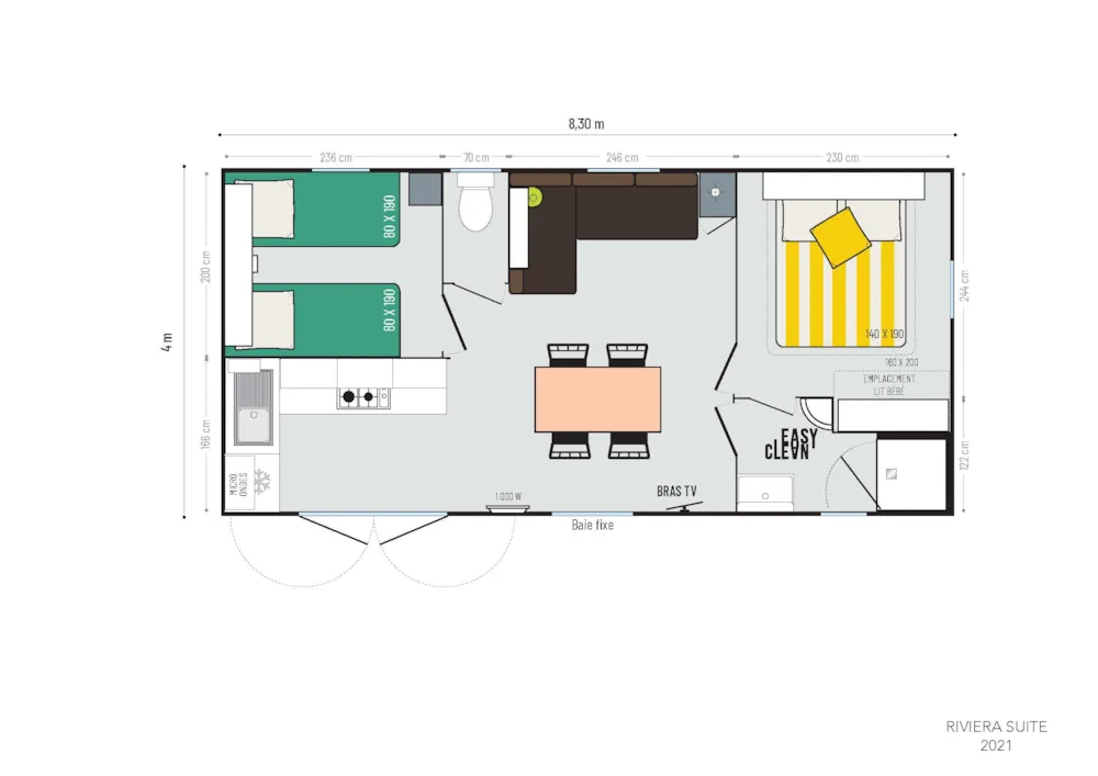 Mobilhome 29 m² / terraza 15 m²