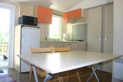 Air-conditioned Titeuf or Bandit Titania mobile home, 3 bedrooms, 32 m² + 18 m² semi-covered terrace