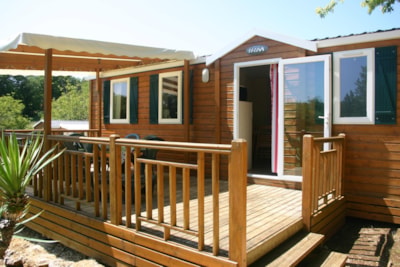 Air-conditioned Titeuf or Bandit Titania mobile home, 3 bedrooms, 32 m² + 18 m² semi-covered terrace