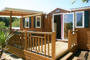 Accommodation - Mobilhome Titania 3 Bedrooms  32M² + Half-Covered Terrace 18 M² - PRL Aux Etangs du Bos